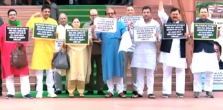 Protest on Parliament House premises