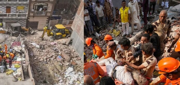 दिल्ली में 20 साल पुरानी चार मंजिला इमारत ढहने से 11 की मौत