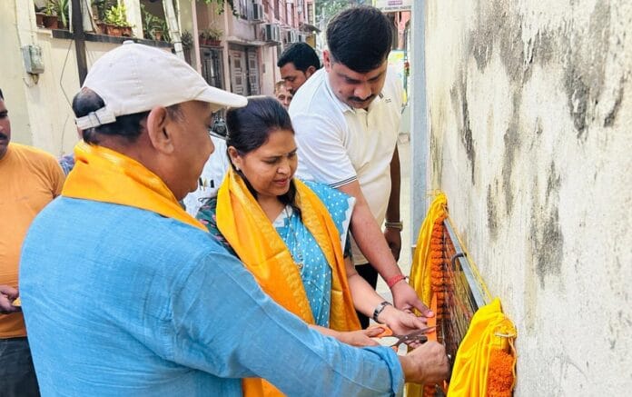 मेयर ने सड़क और नाले का किया शिलान्यास