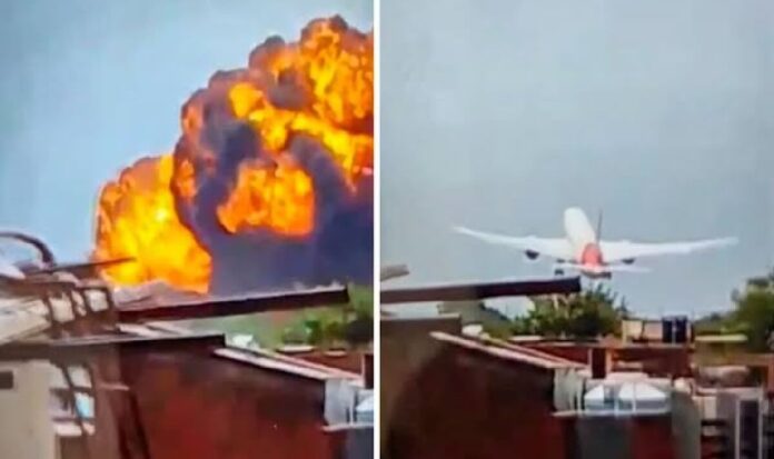 टेक-ऑफ करते जमीन पर गिरा विमान