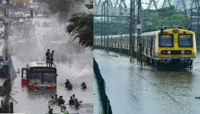 Maharashtra Heavy Rains इंडिया में यहां पानी में दौड़ती हैं ट्रेनें