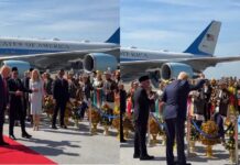 प्लेन से उतरते ही ट्रंप लगाने लगे ठुमके