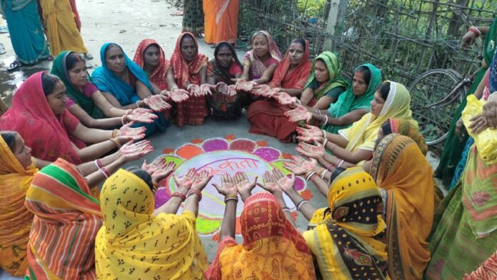 Bihar Election 2025 Rangoli भागलपुर के सन्हौला में जीविका दीदियों की रैली