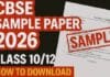 CBSE Sample Paper 2026