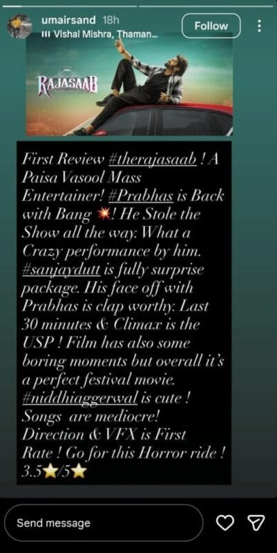 The Raja Saab First Review : पैसा वसूल एंटरटेनर, क्लाइमेक्स और आखिरी 30 मिनट खास The Raja Saab First Review : पैसा वसूल एंटरटेनर, क्लाइमेक्स और आखिरी 30 मिनट खास The Raja Saab First Review