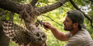 Viral Video : उल्लू को पेड़ में फंसते देख शख्स ने दिखाई बहादुरी, वीडियो हो रहा वायरल Viral Video