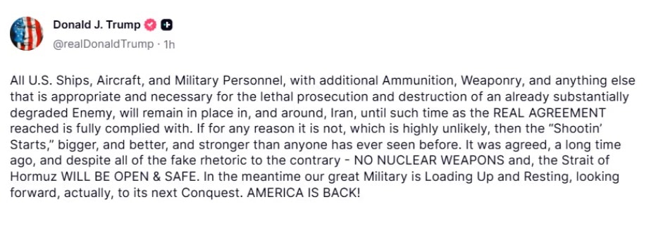 ट्रंप का कड़ा ऐलान, ईरान ने समझौता तोड़ा तो होगा विनाशकारी जवाब ट्रंप का कड़ा ऐलान, ईरान ने समझौता तोड़ा तो होगा विनाशकारी जवाब US Iran Ceasefire