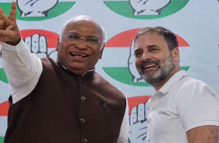 मल्लिकार्जुन खरगे और राहुल गांधी.