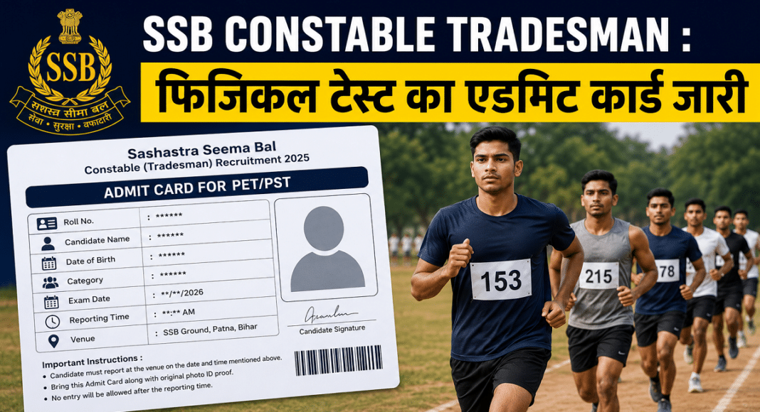 SSB Constable Tradesman Admit Card 2026 PET PST