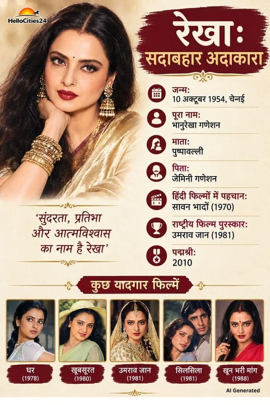 Rekha Birthday Special : नकली तिल का राज, जवां खूबसूरती और खून पीने की थ्योरी, रेखा से जुड़े 5 चौंकाने वाले किस्से Rekha Birthday Special 2